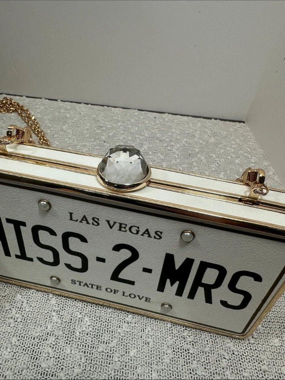 ALDO Las Vegas Miss 2 Mrs Wedding Bridal Clutch Purse Handbag - Picture 8 of 13